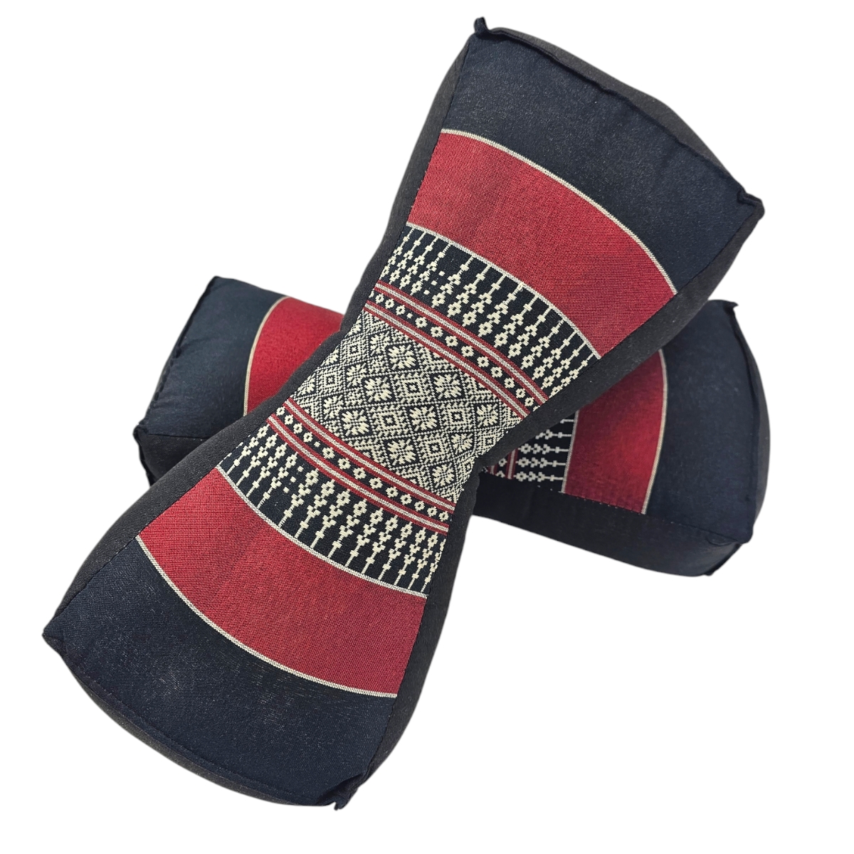 Fußkissen Rot/Schwarz Set