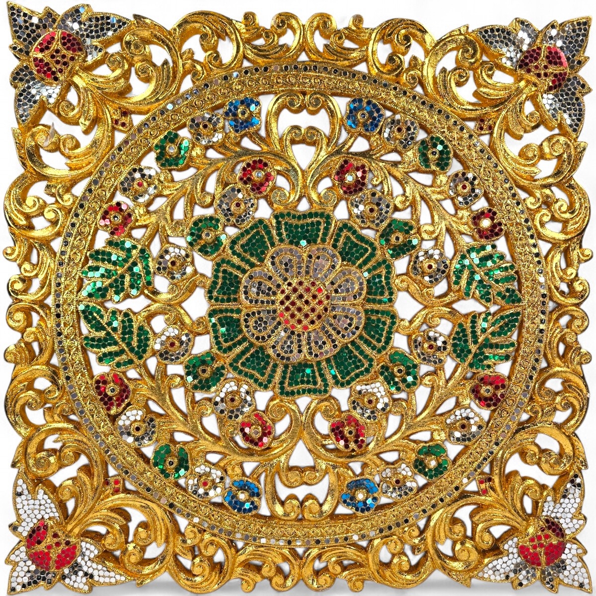 Goldenes Blumen Relief