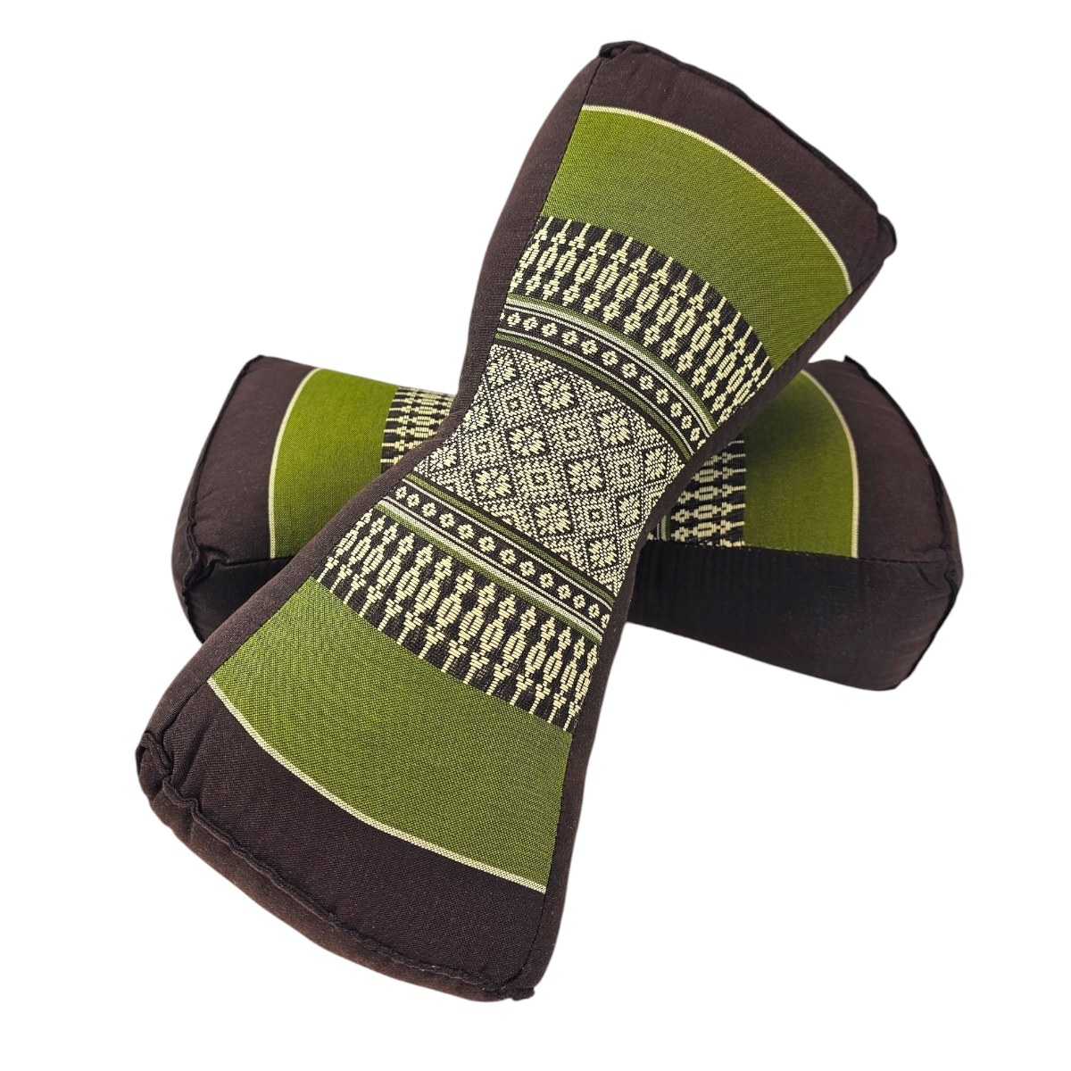 Fußkissen Grün/Braun Set